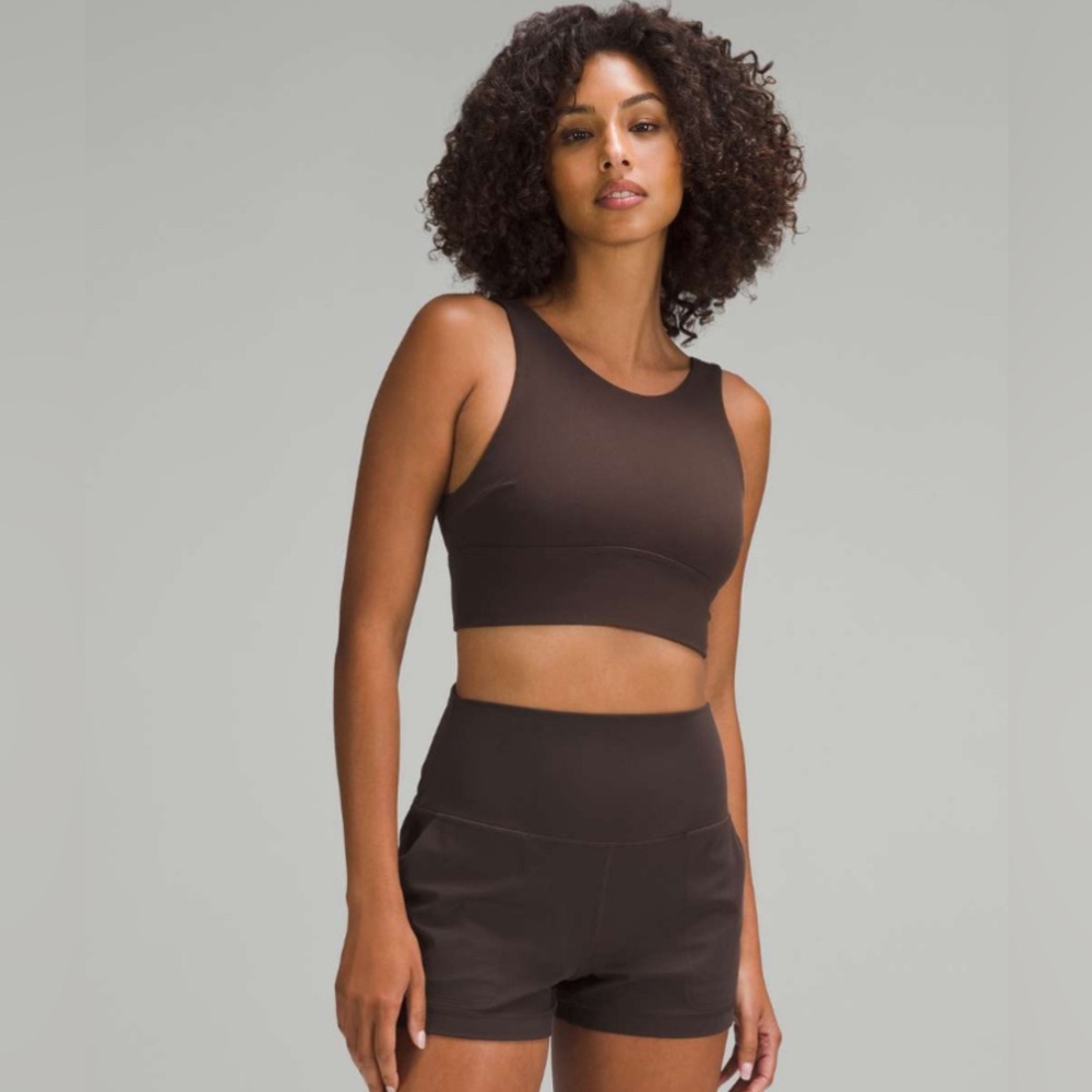 Lululemon align high neck bra light support c/d cup espresso size 8